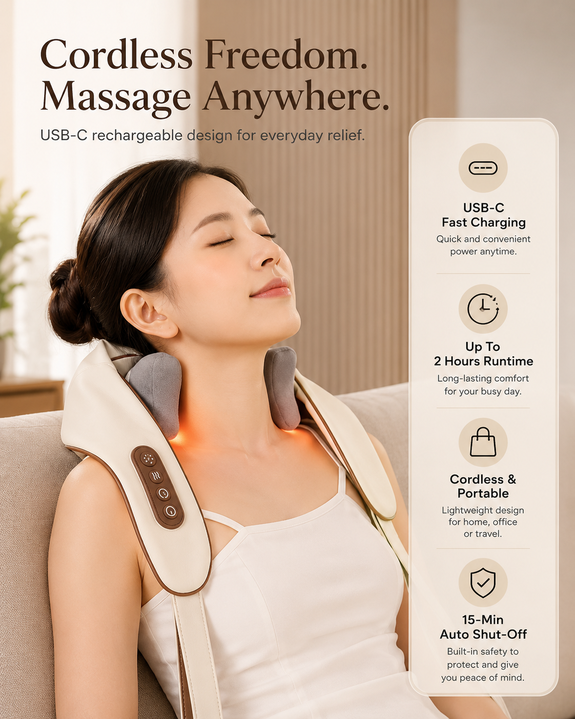 Wellivu™ Cordless Neck & Shoulder Massager With Heat