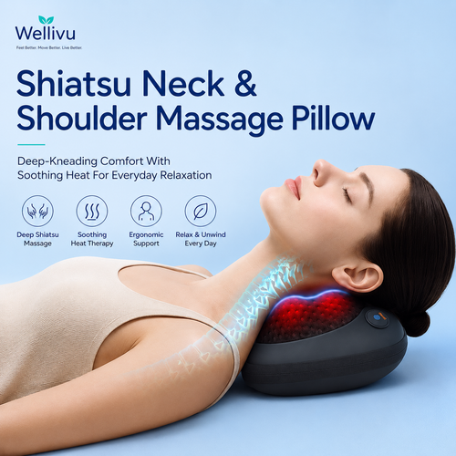 Wellivu™ Shiatsu Neck & Shoulder Massager With Heat