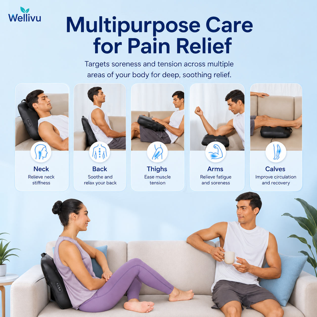 Wellivu™ Shiatsu Neck & Shoulder Massager With Heat