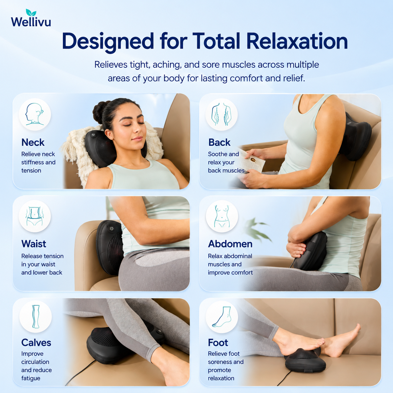 Wellivu™ Shiatsu Neck & Shoulder Massager With Heat