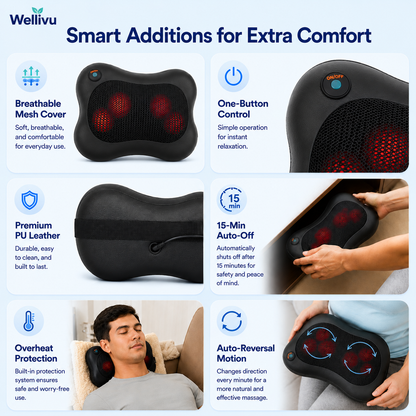 Wellivu™ Shiatsu Neck & Shoulder Massager With Heat