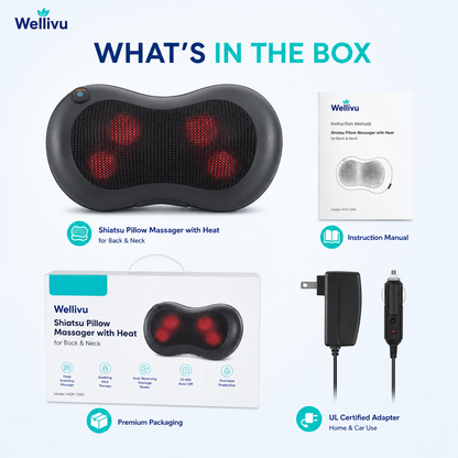 Wellivu™ Shiatsu Neck & Shoulder Massager With Heat